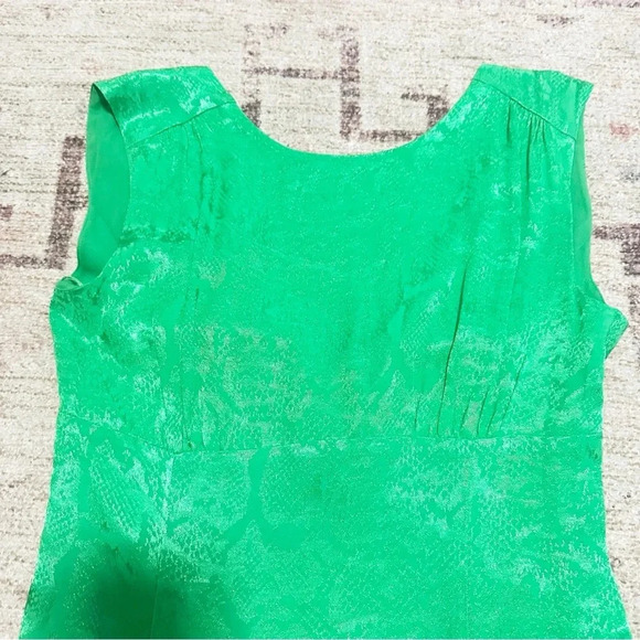 NWT Karen Millen Animal Jacquard Drop-Waist Dress - Green Size 4 new with tags - Picture 7 of 16